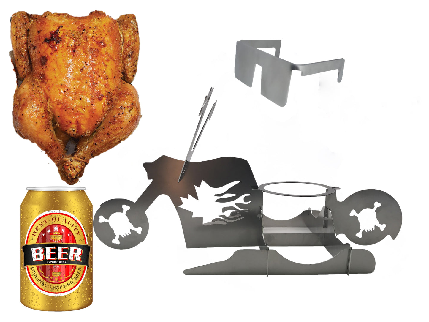 La Canuck Beer Can Chicken Stand™ (Canadian Biker)
